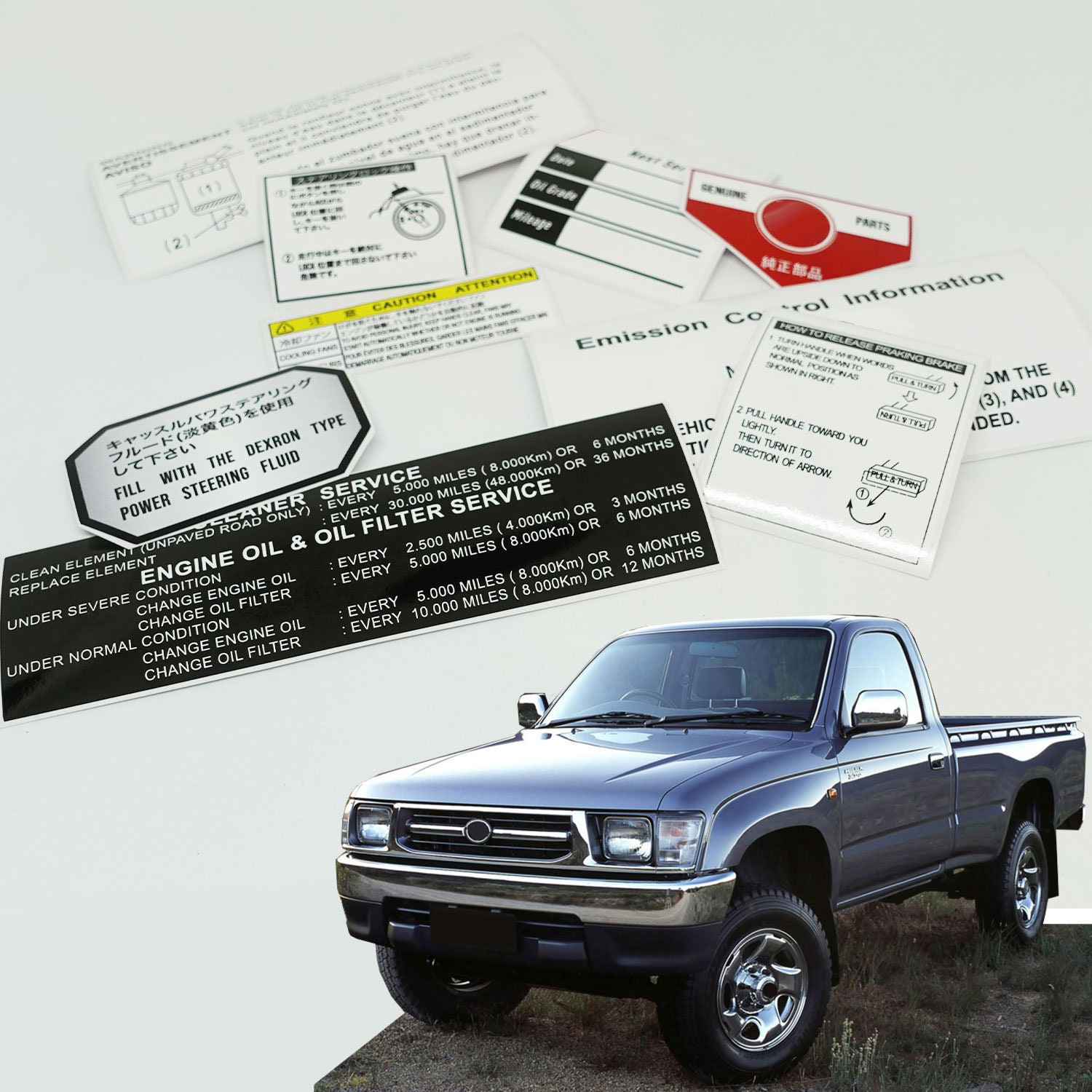 Toyota Hilux 1987 1992 LN106 TRUCK 4x4 Restoration Warning Caution