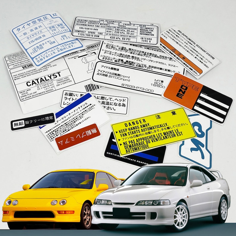 Not Type R Sticker Honda Acura DC2 Integra Type R Restoration Warning Caution Underbonnet ...