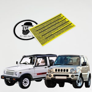 Suzuki Jimny Samuari Hardtop Restoration Warning Stickers Labels
