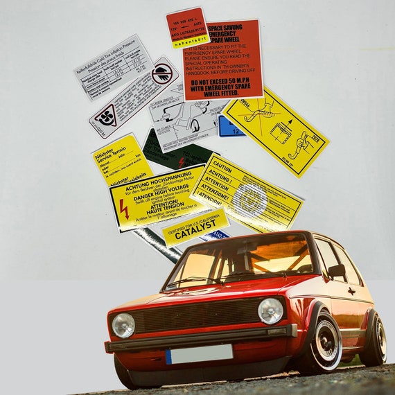 VW Golf MK1 GT Gti Rabbit Restoration Warning Caution Underbonnet