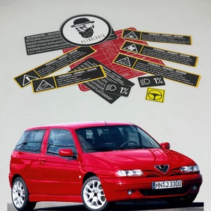 Alfa Romeo 145 146 Restoration Warning Caution Underbonnet Engine Bay Stickers Label