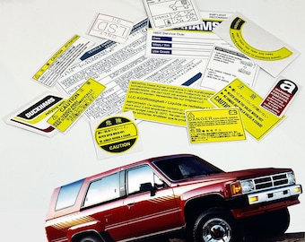 Toyota 4Runner Hilux Surf 22re 3.0 v6 Restoration Warning Caution Underbonnet Engine Bay Stickers Label