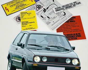 フォルクスワーゲン VW ゴルフ Mk2 修復警告注意ボンネット下エンジン