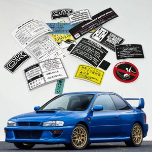 Subaru Gc8 Impreza Wrx Sti Restoration Warning Caution Underbonnet Engine Bay Stickers Label