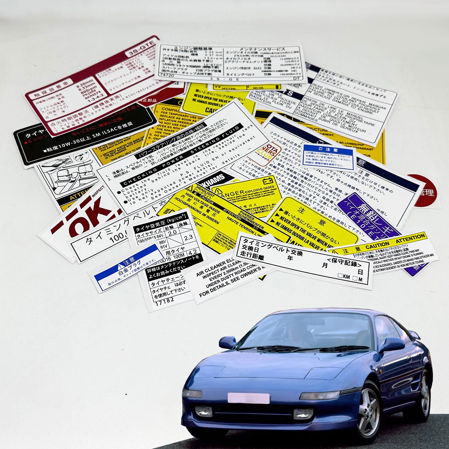 Toyota Mr2 Sw20 89-07 Restoration Warning Caution Underbonnet Engine ...