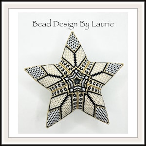 Beaded Star Ornament Winter Night Peyote Stitched Star Digital Pattern