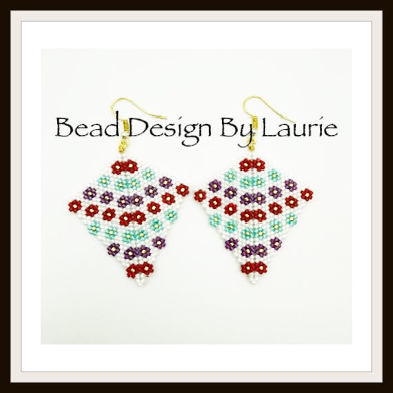 Beaded Flower Kite Earring Digital Pattern