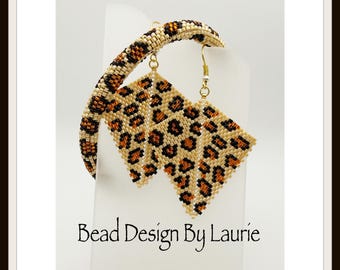 Beaded Cheetah Earrings and Bracelet Digital Pattern