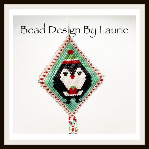 Christmas Penguin Beaded Peyote Stitched Pod Digital Pattern