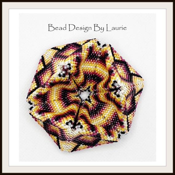 Beaded Sunburst Kaleidocycle 3D Digital Peyote Pattern