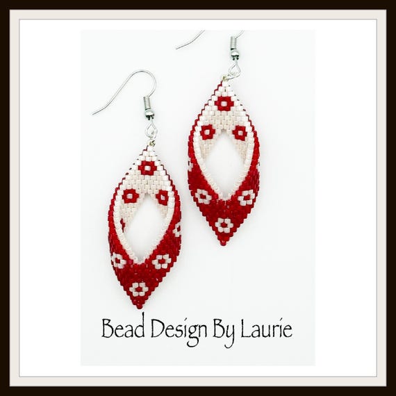 Flower Beaded Twisted Leaf Digital Pattern