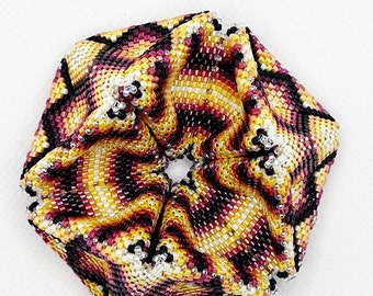 Sunburst Kaleidocycle 3D Digital Peyote Pattern Med 12 Rows