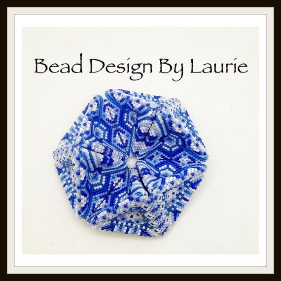 Beaded Delft Blue Peyote Stitch Kaleidocycle Digital Pattern