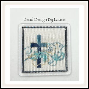 Beaded Cross Coaster Peyote Stitch Digital Pattern