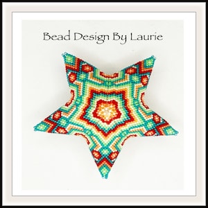 Fun Colors Christmas 3D Star Peyote Digital Pattern
