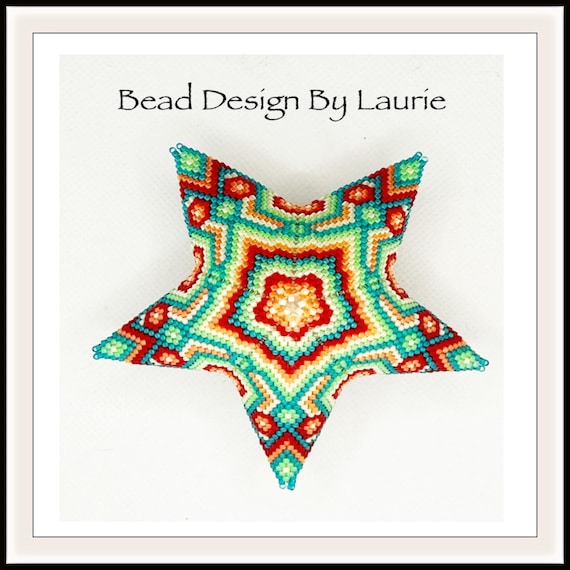 Fun Colors Christmas 3D Star Peyote Digital Pattern