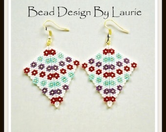 Beaded Flower Kite Earring Digital Pattern