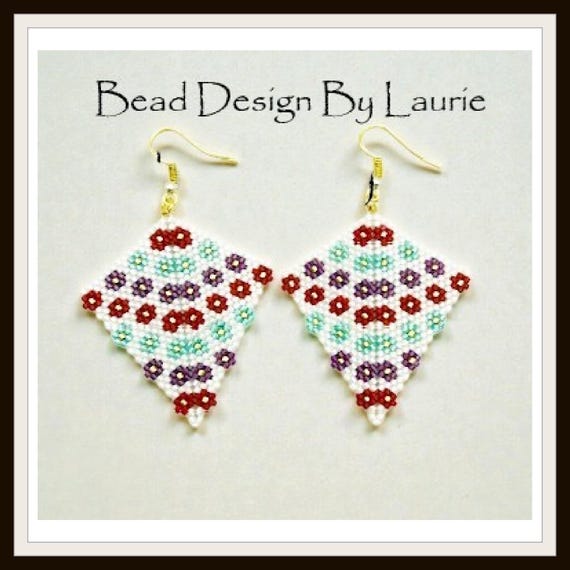 Beaded Flower Kite Earring Digital Pattern