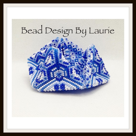 Beaded Kaleidocycle Blue Peyote Stitch Digital Pattern