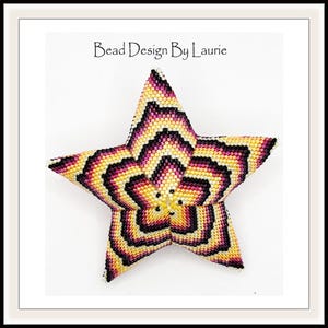 Beaded Sunburst Pinwheel 3D Peyote Star Digital Pattern