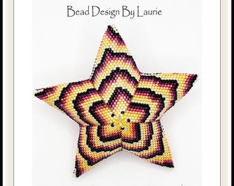 Beaded Sunburst Pinwheel 3D Peyote Star Digital Pattern
