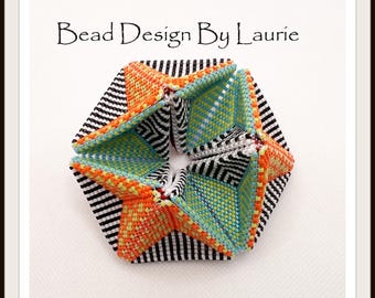 Beaded Kaleidocycle Mardi Gras Peyote Digital Pattern