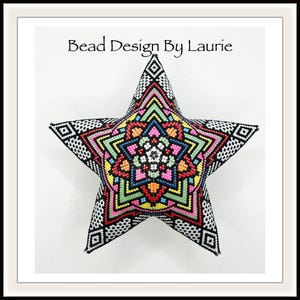 Beaded Kaleidoscope Peyote Stitched 3D Star Ornament Digital Pattern