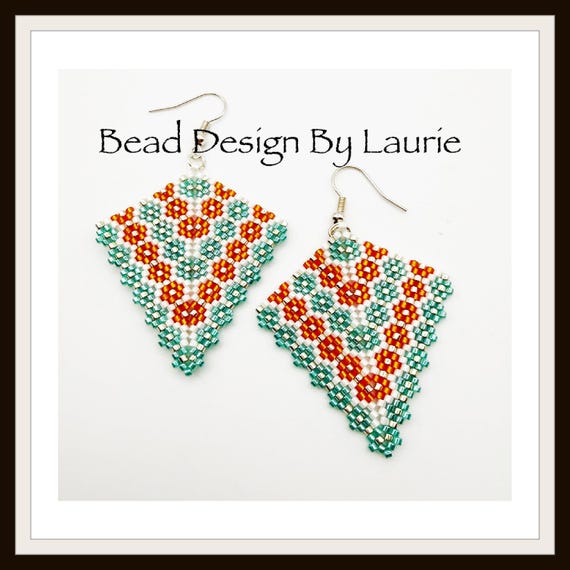 Beaded Flower Power Kite Earring Digital Pattern