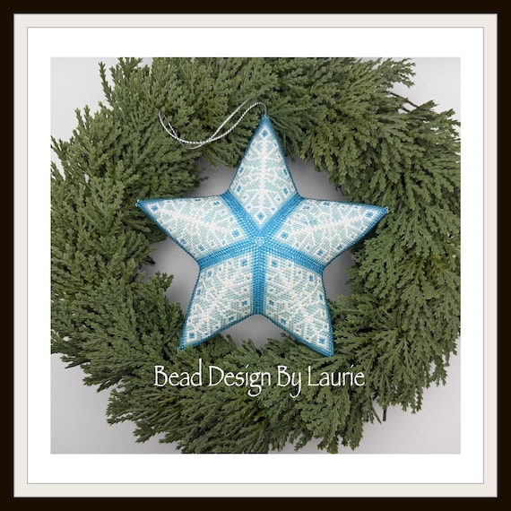 Beaded Star Christmas Snowflake Ornament Digital Pattern
