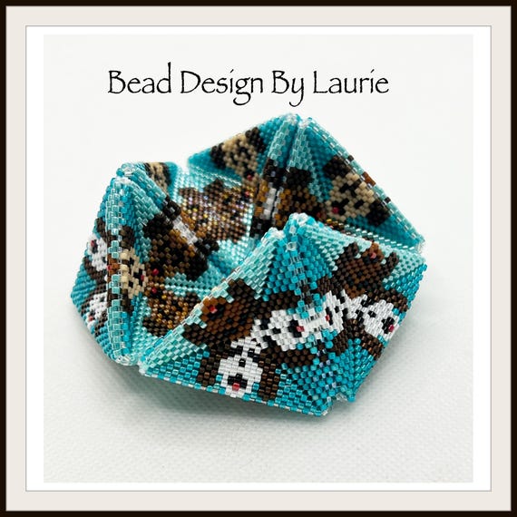 Beaded 3D Kaleidocycle Peyote Stitched Puppy Digital Pattern