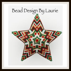 Christmas Beaded 3D Peyote Star Digital Pattern Ornament