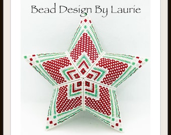 Beaded Polka Dot Star Christmas Ornament Digital Pattern
