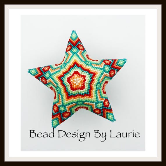 Fun Colors Christmas 3D Star Peyote Digital Pattern