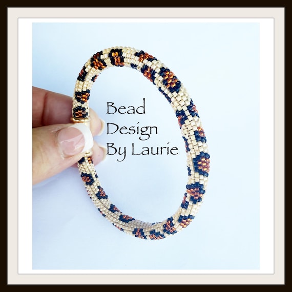 Cheetah Peyote Stitched Beaded Bracelet Digital Pattern