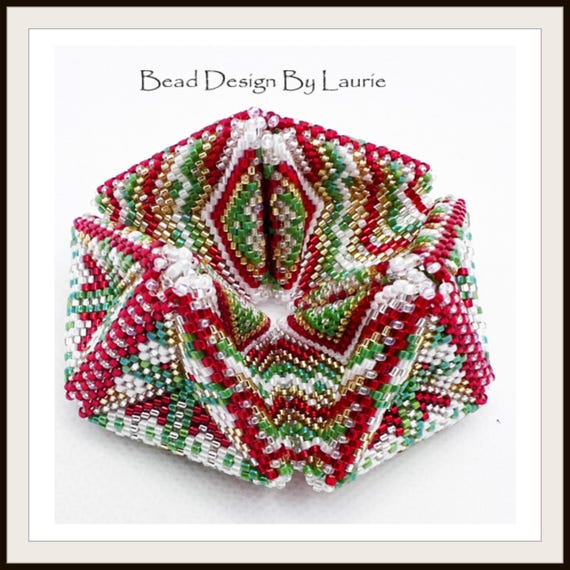 Beaded Christmas Time Colors Kaleidocycle Digital Peyote Bead Pattern