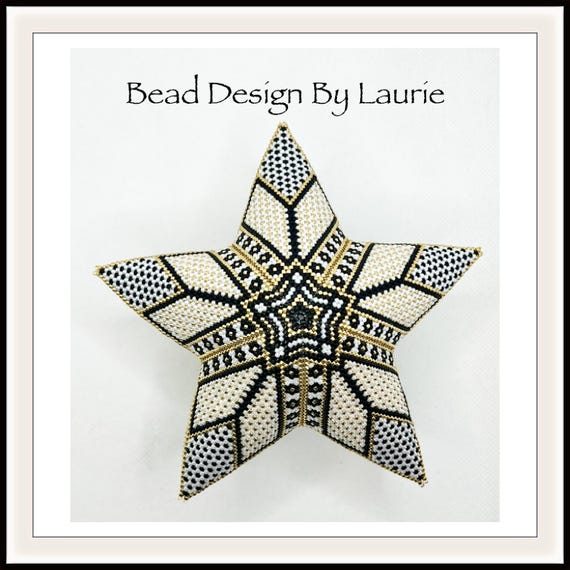 Beaded Winter Night 3 D Star Peyote Stitched Star Digital Pattern