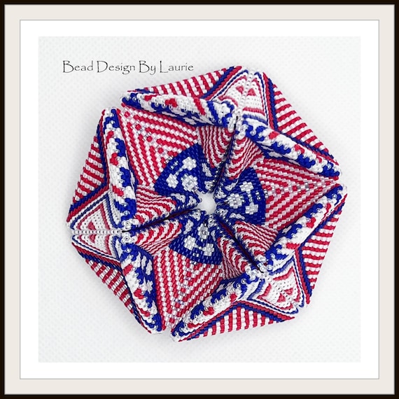 Beaded Kaleidocylce 3D Patriotic Digital Peyote Pattern