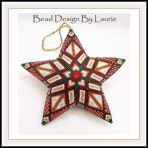Beaded Star Old Fashion Christmas 3D Peyote Digital Beading Pattern