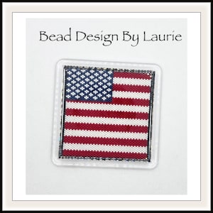 American Flag Coaster Peyote Stitched Digital Pattern