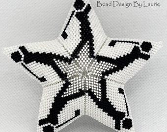 Golfing Christmas 3D Star Ornament Peyote Digital Pattern 20 rows