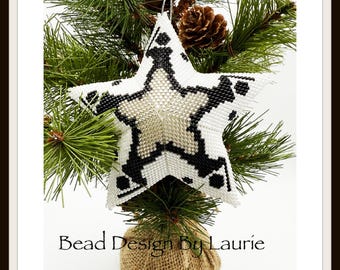 Beaded Baseball Star Peyote Stitched Christmas Ornament Digital Pattern
