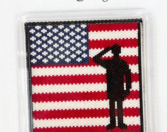 Flag Salute Coaster Peyote Stitched Digital Pattern