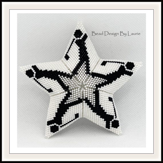 Beaded Golfing Christmas Star Ornament Peyote Digital Pattern