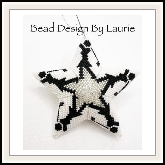 Beaded Girl Golfer Christmas Star Ornament Peyote Stitched Digital Pattern 20 row