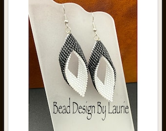 Beaded Leaf Twisted Peyote Earrings Digital Pattern