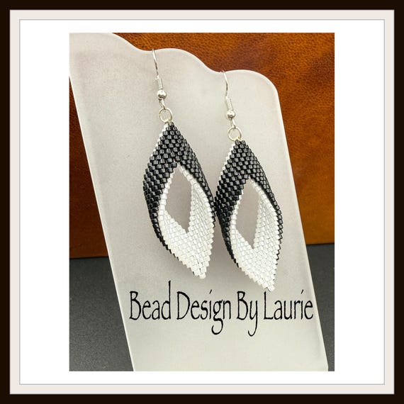 Beaded Leaf Twisted Peyote Earrings Digital Pattern
