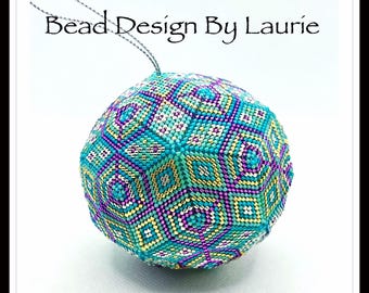Cool Christmas Peyote Stitch Ball Digital Pattern