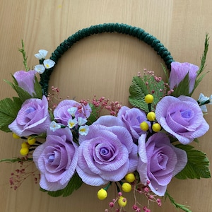 Rozen bloemenkrans papieren bloemen