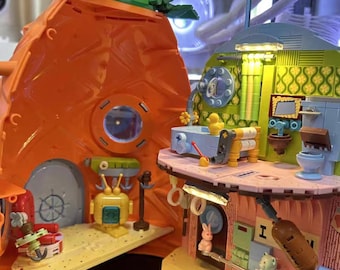 Casa de Bob Esponja estilo Lego con diseño de piña, set de