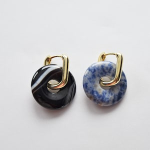 Gemstone pendants for hoops/Natural stone donuts for huggie hoops/Gemstones for earrings/Gemstone donuts